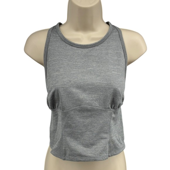 Free Movement Tops - Free People‎ Movement Open Back Lace Up Athletic Tank Gray Racerback